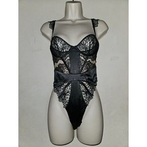 Victoria's Secret For Love & Lemons Soutache Bodysuit in black size X-Small NWT